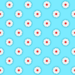 white flowers on a blue background