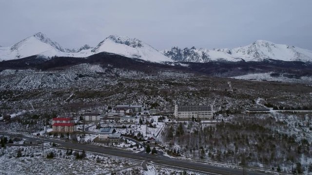 Aerial drone view of Tatra Mountains, Slovakia