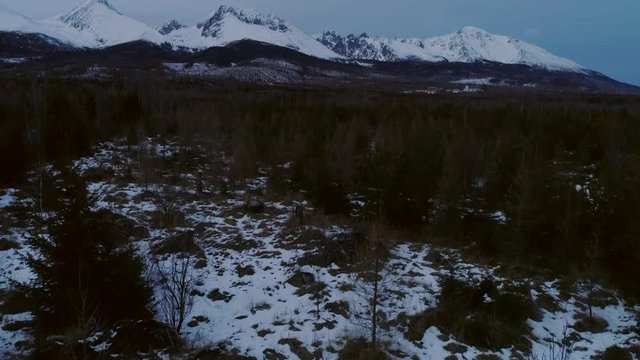 Aerial drone view of Tatra Mountains, Slovakia