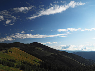 Carpatian mountains view from top