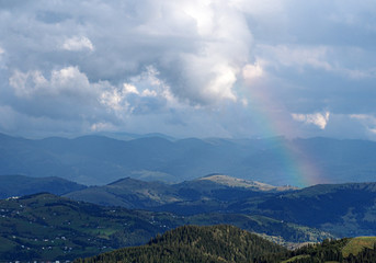 Carpatian mountains view from top