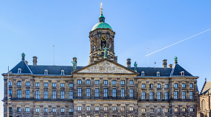 Fototapeta na wymiar Façade of Royal Palace, Amsterdam, The Netherlands