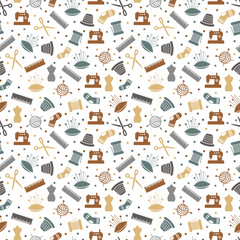 Sewing or knitting seamless pattern design