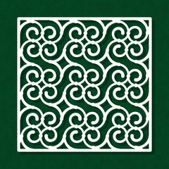 Decorative panel for laser cutting, die cutting or stencil.