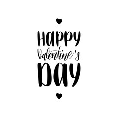 Obraz premium Happy Valentines Day hand lettering phrase.Vector February 14 calligraphy on white background.