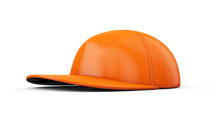 orange caps isolated on white background. 3d render