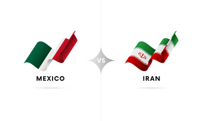 Mexico versus Iran. Football. Vector illustration.
