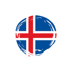 Fototapeta premium Iceland flag, vector illustration