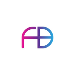 initial letter rounded logo modern, colorful gradient