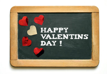 Happy Valentins Day Chalkboard with hearts