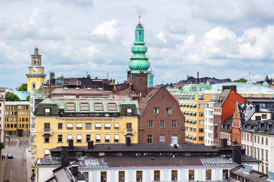 Elevated view of Sodermalm. Stockholm, Sweden