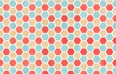 Watercolor geometrical comb pattern.