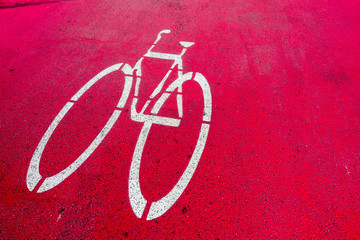 Biking sign on road