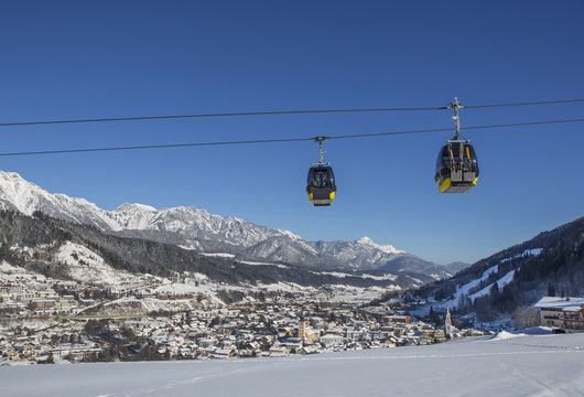 Austria, Styria, Liezen District, Schladming, Planai West cable car