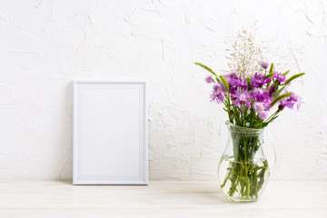 Small frame mockup with burdock flowers