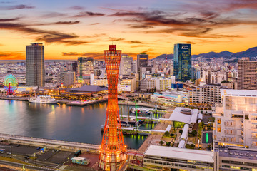 Kobe, Japan Skyline - obrazy, fototapety, plakaty