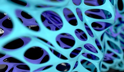 3D Rendering Of Abstract Net With Holes Background