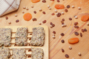Healthy seed crackers with dry fruits