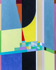 A Modernist Painting; Hard-Edged Geometric Abstraction