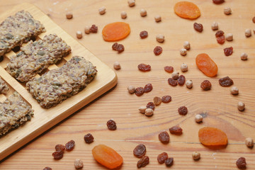 Healthy seed crackers with dry fruits