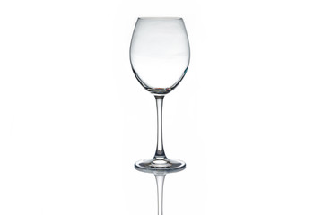 empty wine goblet on isolated white background composition photography