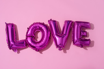 letter-shaped balloons forming the word love