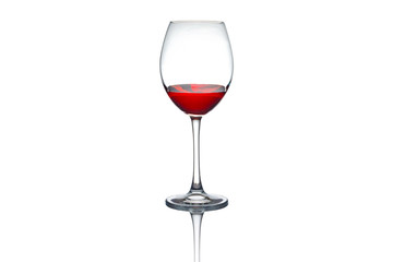 red wine goblet on isolated white background composition photography