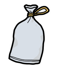 plastic bag / cartoon vector and illustration, hand drawn style, isolated on white background.