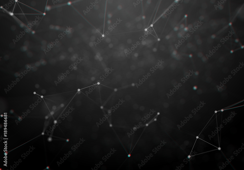 Poster big data visualization. background 3d .big data connection background. cyber technology ai tech wire