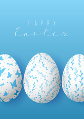 Easter greeting card with colored eggs