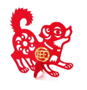 standable non-woven fabric dog as a symbol of Chinese New Year of the Dog 2018 the Chinese means prosperous