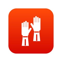 Gloves icon digital red