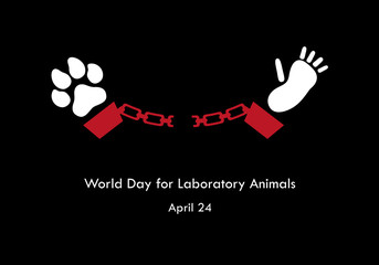 World Day for Laboratory Animals vector. Against cruelty to animals vector illustration. Stop the cruelty. Stop animal testing. Important day