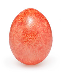 Fototapeta premium Red easter egg isolated on white background with clipping path