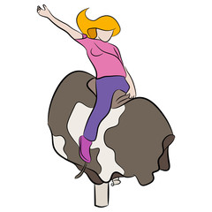 Girl Riding Mechanical Bull