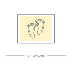 Child care - vector outline icon.
