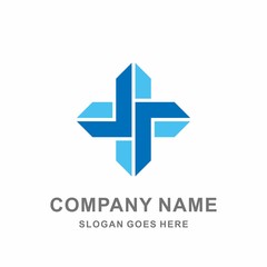 Medical Pharmacy Healthcare Geometric Cross Hospital Clinic Wellness Business Company Stock Vector Logo Design Template