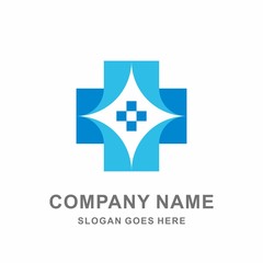 Medical Pharmacy Healthcare Geometric Cross Hospital Clinic Wellness Business Company Stock Vector Logo Design Template