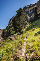 Mountain Landscape. Pathway leading to the mountains in South Africa. 