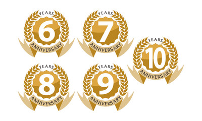 Ribbon Anniversary Leaf Template Set