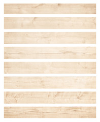 Old brown wooden planks isolated on white background