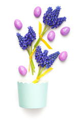 Easter Composition on White Background