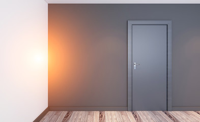 Modern Empty  office Cabinet. Meeting room. 3D rendering.. Sunset