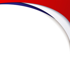 Patriotic background of colors of the national flag of France flowing abstract wavy lines Element for design of template banner card poster on national holidays Patriotic symbol of the country Vector