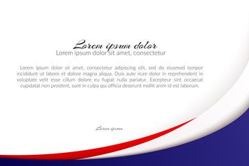 Patriotic background of colors of the national flag of France flowing abstract wavy lines Element for design of template banner card poster on national holidays Patriotic symbol of the country Vector