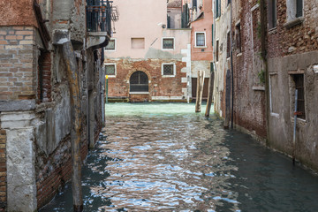 empty channel in Venice