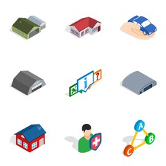 Slipway icons set, isometric style