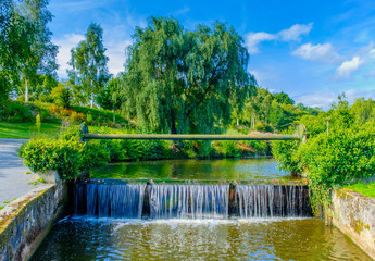 St-Fraimbault's pond water overflow in the orne countryside, Normandy, France - obrazy, fototapety, plakaty