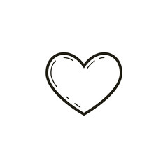 black and white linear big heart icon