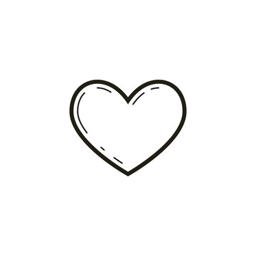 black and white linear big heart icon